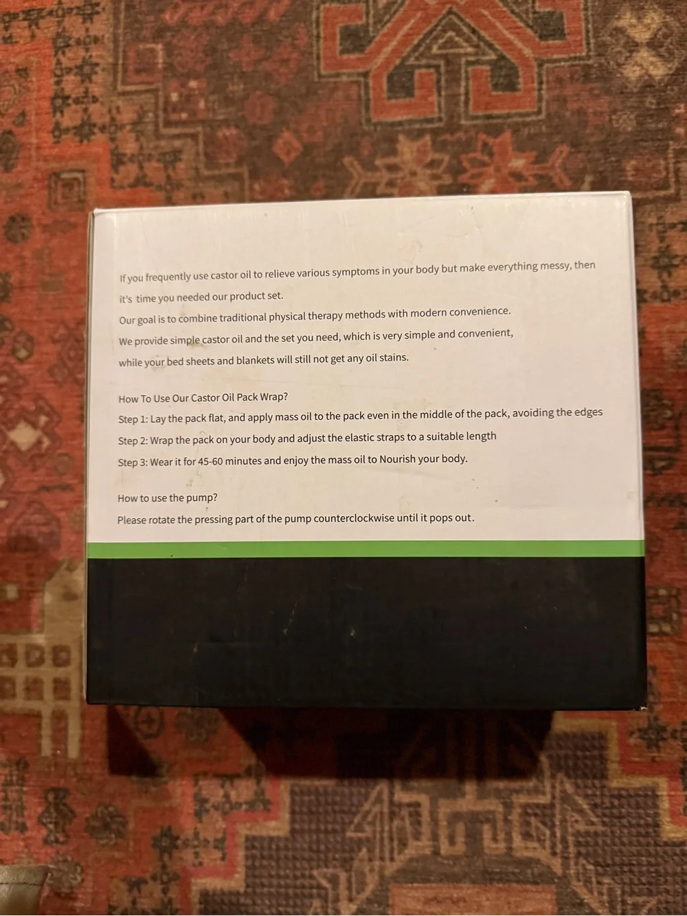 NIB organic castor oil pack kit.